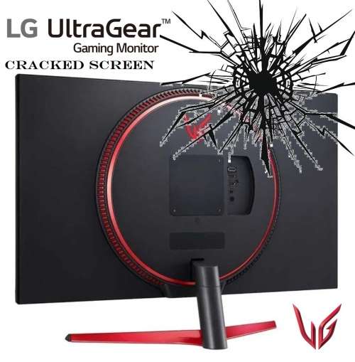 !! 32 INCH  LG ULTRAGEAR CRACKED SCREEN - FOR PARTS/REPAIR !!