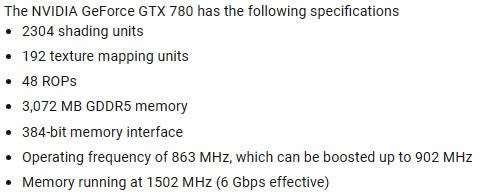 !! NVIDIA GEFORCE GTX 780 | 3GB DDR5 GPU - WORKS: Read Description !!