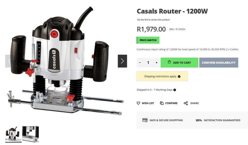 !! 1200W CASALS WOOD WORKING ROUTER !!