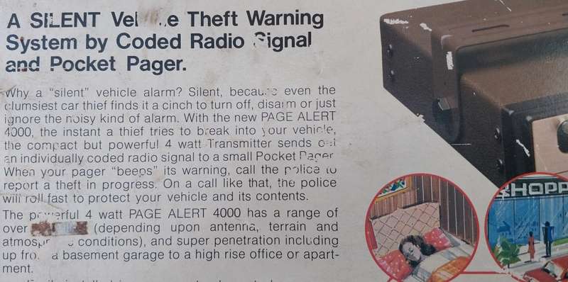 !! VINTAGE COLLECTORS CAR PAGER / ALARM !!