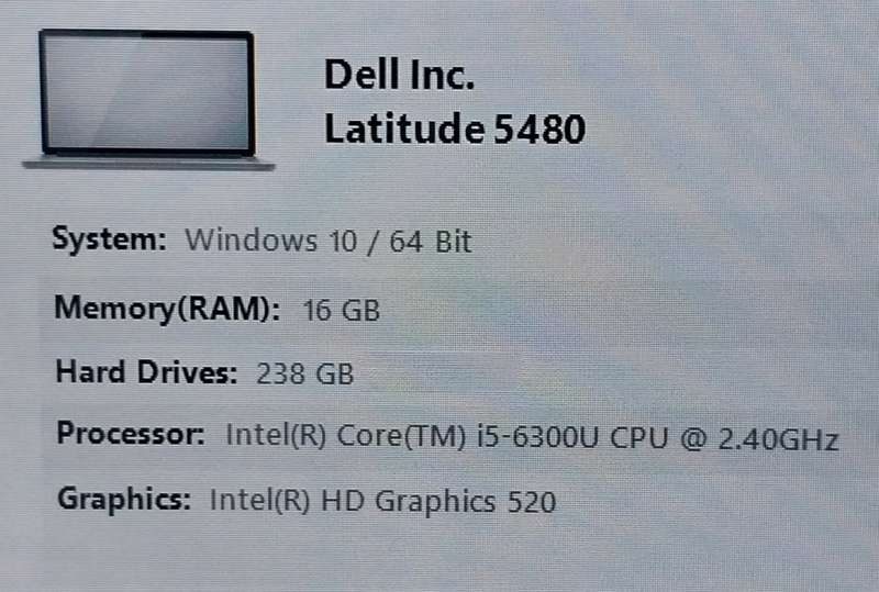 !! DELL LATITUDE 5480 | 16GB RAM | 240GB SSD | WORKS, READ !!