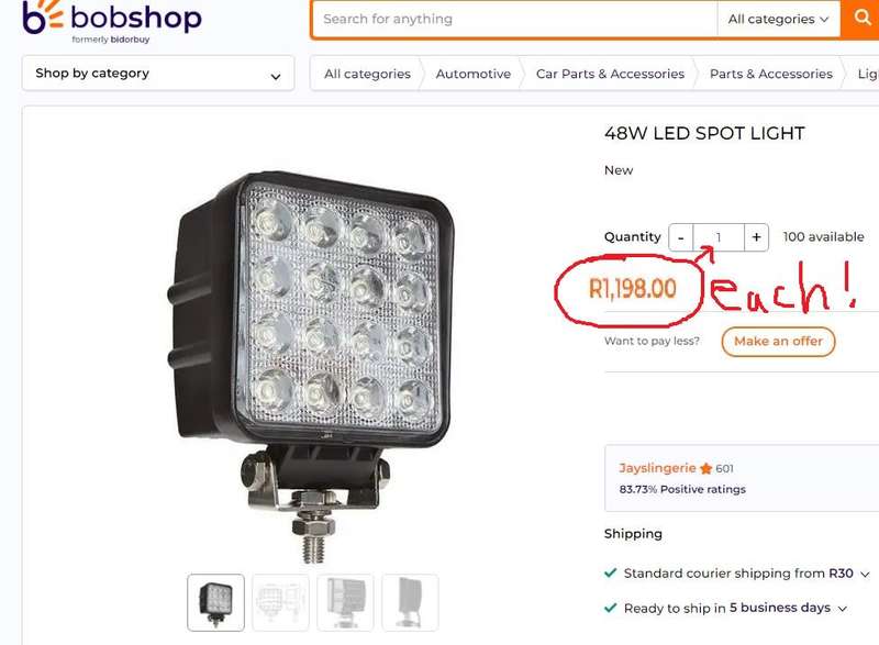 !! 48W DUAL ULTRA BRIGHT LED SPOT LIGHTS !!