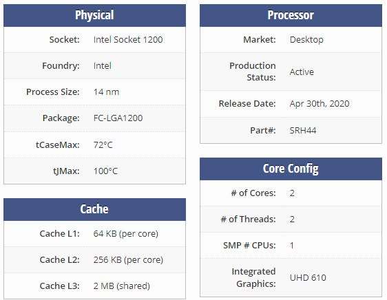 !! 10th GEN 3.5GHz INTEL G5905 CPU, SOCKET 1200 !!