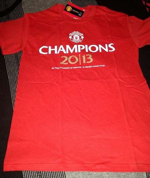 Manchester United Champions 2013 Mens T-Shirt (Small)