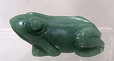 Hand Carved and Polished Green Jade Frog