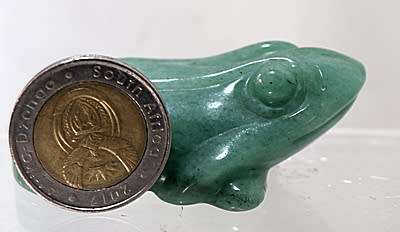 Hand Carved and Polished Green Jade Frog