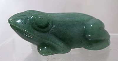 Hand Carved and Polished Green Jade Frog