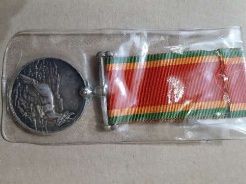 SOLID SILVER AFRICA SERVICE MEDAL