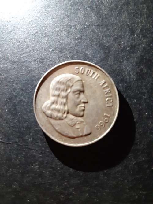 1966 South African Silver English One Rand Coin