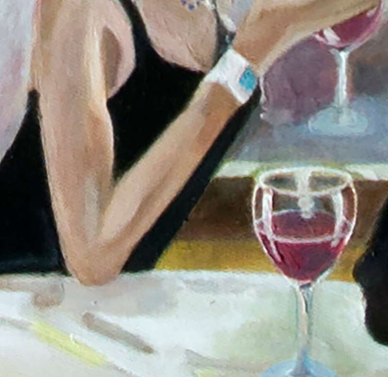 GREAT  X-MAS  GIFT - Stunning Romance Cafe: Hand Painted Oil Painting Canvas Print