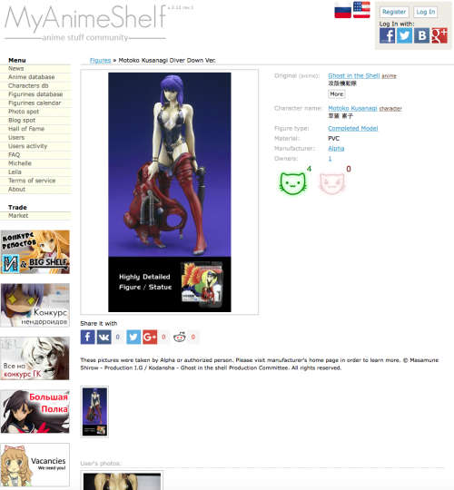 Motoko Kusanagi - Ghost in the Shell 2 FIGURES. Anime statues. Rare 2002 retired figure