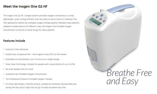 Oxygen Concentrator Machine - INOGEN ONE-G2 Portable Lightweight