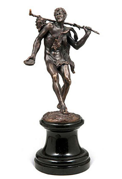 Antique Bronze Sculpture of Satyr Bacchus, G.Roth 1885 - RARE