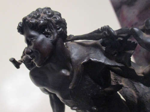 Antique Bronze Sculpture of Satyr Bacchus, G.Roth 1885 - RARE