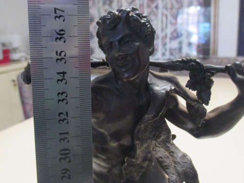 Antique Bronze Sculpture of Satyr Bacchus, G.Roth 1885 - RARE