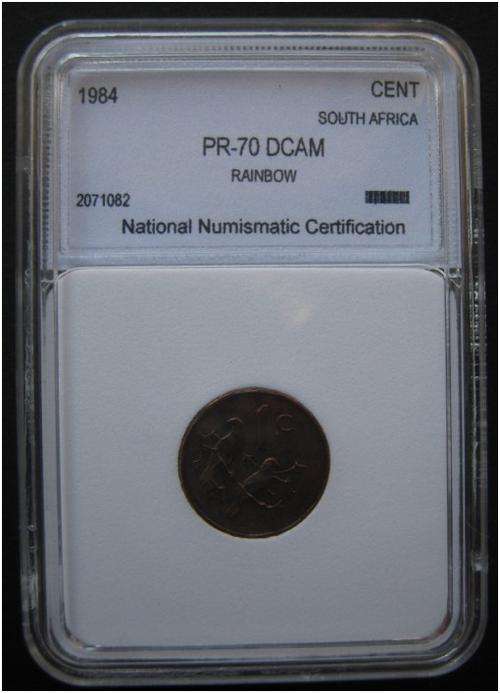 ### 1984 - RSA - NNC GRADED PR 70 DCAM - 1 CENTS ###