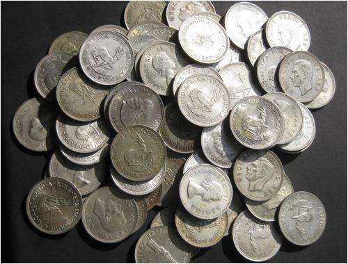 ##UNION 5 SHILLINGS - CIRCULATED - 50% SILVER(14.14gr ASW) - 59 COINS AVAILABLE - BID IS PER COIN###