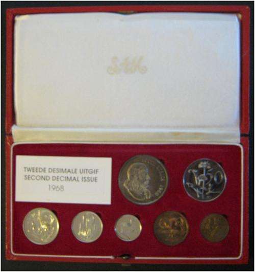 ###1968 - SA LONG PROOF SET - NO GOLD - IN ORIGINAL SAM BOX - HERNS VALUE R450 - L2 ###