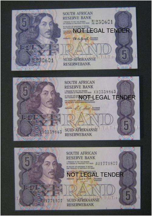 ### R5 - SET OF DE JONGH/STALS/DE KOCK NOTES  - UNC ###