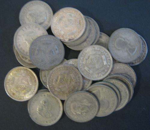 ### 50% SILVER - UNION 6 PENCE COINS - 50 AVAILABLE - BID IS PER COIN ###