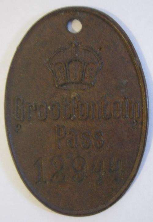 ***ULTRA RARE*** GROOTFONTEIN PASS - TOWN ISSUE - HIGH CV - NOT OFTEN SEEN***