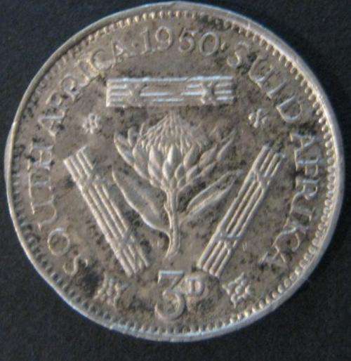 *** 1950 UNION OF SA 3 PENCE - L95***
