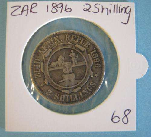 *** 1896 ZAR  2 SHILLING - 68 ***