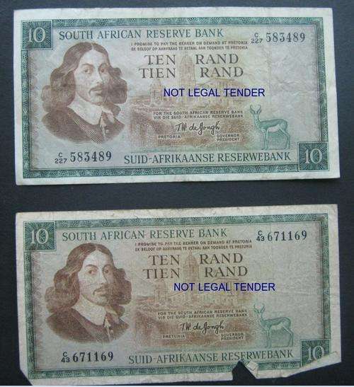 ### R10 - TW DE JONGH NOTES - BID PER NOTE - GOOD CONDITION ###