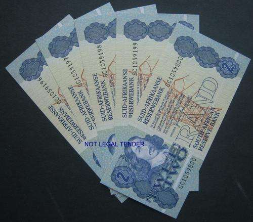 ### R2 GERHARD DE KOCK NOTES - UNCIRCULATED AND IN SEQUENCE ###