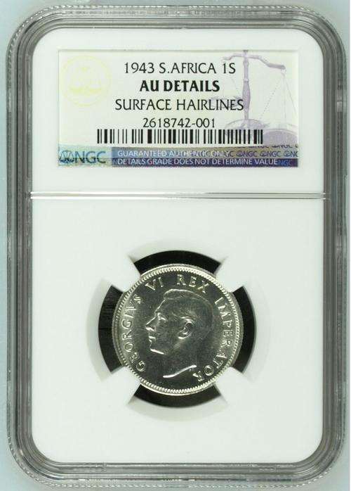 *** 1943 - UNION 1 SHILLING - NGC GRADED AU DETAILS  ***