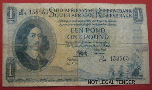 *** ONE POUND - MH DE KOCK NOTE - B254 138563 ***