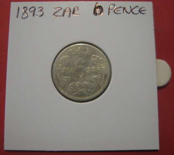 ***1893 ZAR 6 PENCE - CIRCULATED ***