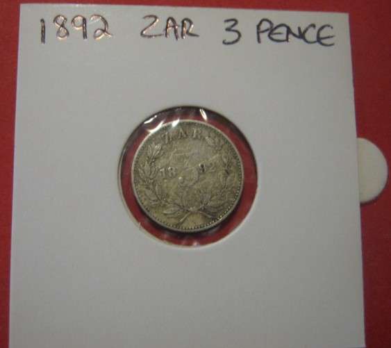 ***1892 ZAR 3 PENCE - CIRCULATED ***