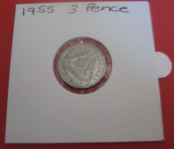 ***1955 UNION OF SA 3 PENCE  ***