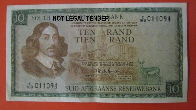 ** R10 TW DE JONGH NOTE -  C163 011094***