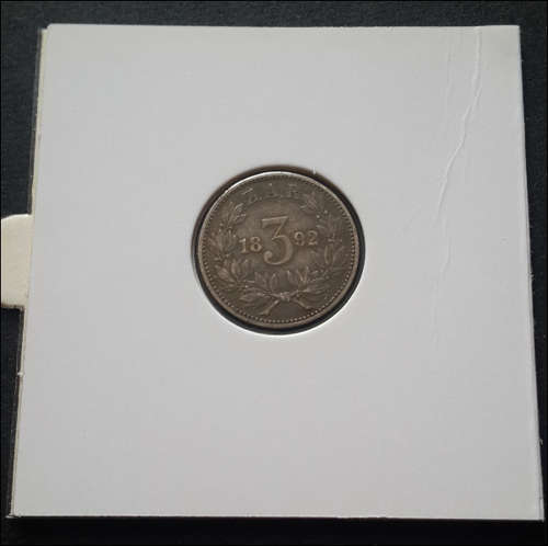 ***  1892 - ZAR 3 PENCE ***