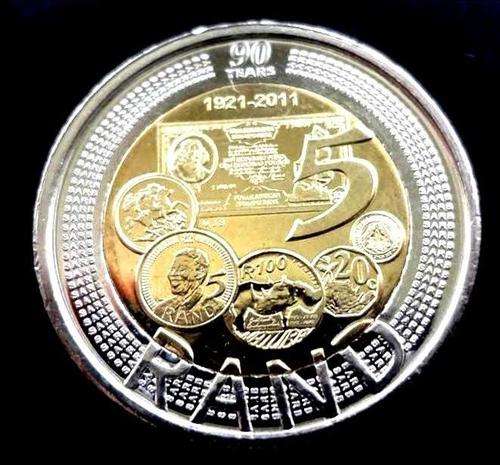 *** 2011 - R5 - SARB - 90TH ANNIVERSARY OF THE SA RESERVE BANK - BRILLIANT UNCIRCULATED ***