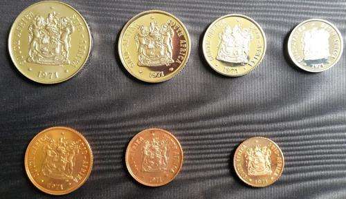 *** 1971 - SET OF SA PROOF COINS IN ONE LOT FROM  1/2c TO 50c - GREAT CONDITION ***