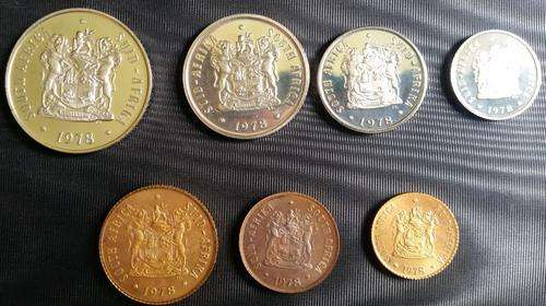 *** 1978 - SET OF SA PROOF COINS IN ONE LOT FROM  1/2c TO 50c - GREAT CONDITION ***