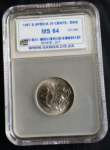 *** 1967 - SA 20 CENT- ENGLISH - SANGS GRADED MS64 ***