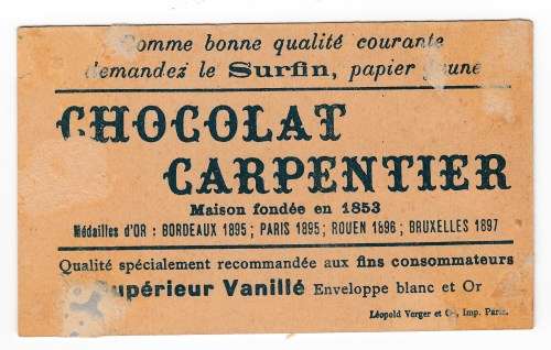 ***ANGLO BOER WAR RELATED CHOCOLATE CARD - CODE OT61***