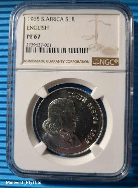 *** 1965 - SA SILVER R1 - ENGLISH - NGC GRADED PF67 ***