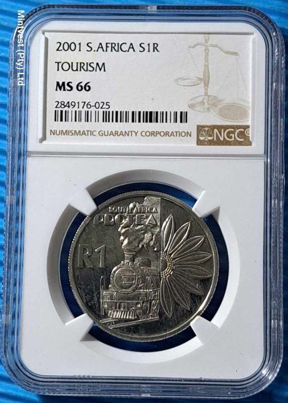 *** 2001 - SA SILVER R1 - TOURISM - UNCIRCULATED - NGC MS67 ***