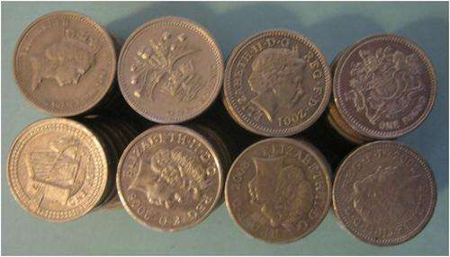 ### GREAT BRITAIN 1 POUND COINS - 23 COINS IN LOT - BID IS PER COIN  ###