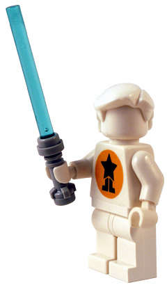 LEGO STAR WARS Lightsaber - Grey Duel Hilt with Trans-Blue 4L