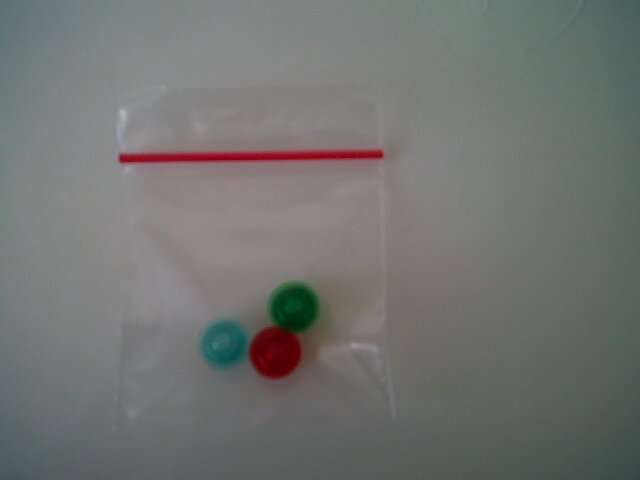 LEGO PARTS - Round Lights (1 Stud) Trans-Red, Blue and Green (1 of each).