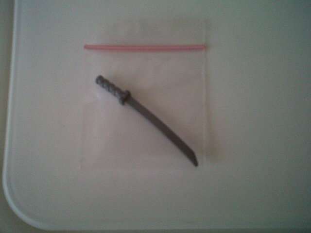 LEGO WEAPONS - Shamshir Sword (Grey with ingraved hilt and square guard)