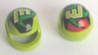 Lime Helmet with M symbol (Headgear) - Lego Minifigure Accessory