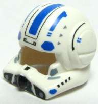 Star Wars Clone Pilot with Open Visor and Blue Markings Pattern - Lego Minifugure Headgear
