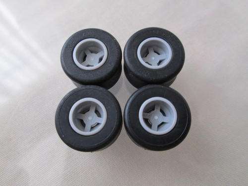Black Tire 14mm D. x 9mm Smooth Small Wide Slick (Set of 4)
